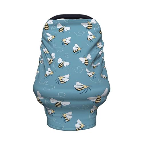 Honey Bee Baby Car Seat Cover Soft Breathable Nursing Cover Breastfeeding Cover Multiuse Infant Carseat Stroller Cover for Girls and Boys
