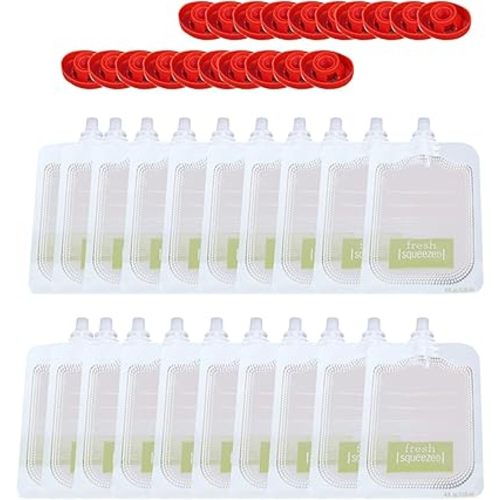 HELLORSO Silicone Food Pouches Reusable Baby Food Baby Food Maker Storage Kitchen,Dining Bar Brew Bags Reusable 1 (B, One Size)
