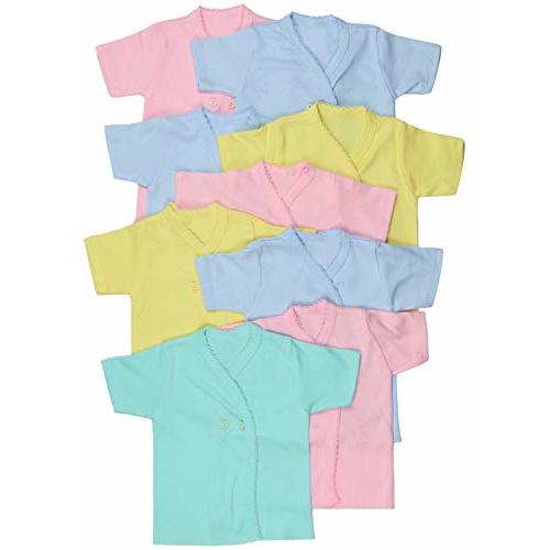 ToBeInStyle Babies' 4 Pack Relaxed Fit Short or Long Sleeve Button Up Kimono Tee Swaddle Shirt