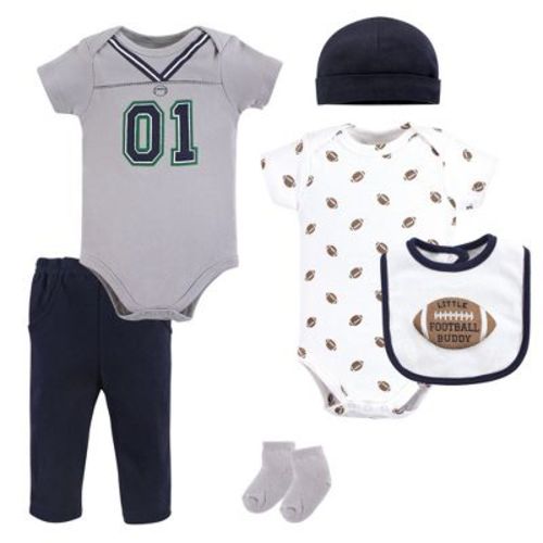 Little Treasure Baby Boys Layette 6-Piece Set, Football Jersey, 0-3 Months