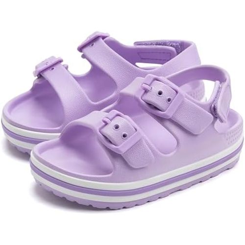 Toddler Buckle Sandals Open Toe Water Sandal with Adjustable Back Strap for Boys Girls