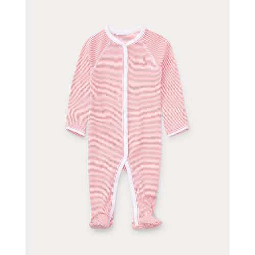 Striped Cotton Footed Coverall | Ralph Lauren