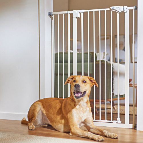 FRISCO Steel Extra Tall Auto-Close Dog / Baby Gate, White