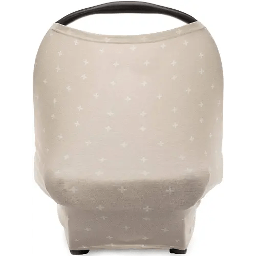 Parker Baby 4 in 1 Car Seat Cover for Girls and Boys - Stretchy Carseat Canopy, Nursing Cover, Grocery Cart Cover, High Chair Cover - "Desert"