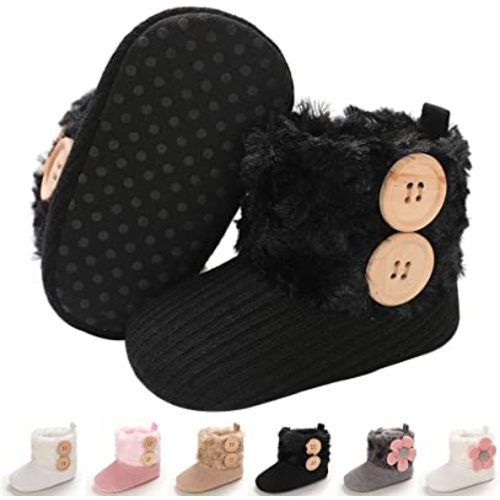 E-FAK Baby Boy Girl Boots Newborn Shoes Winter Snow Bowknot Anti-Slip Soft Sole Warm Infant Toddler Prewalker Booties