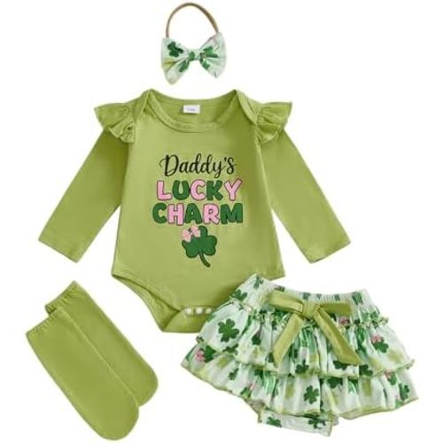 BeQeuewll Baby Girl Thanksgiving Outfit Turkey Romper Shorts Headband Stocking Set