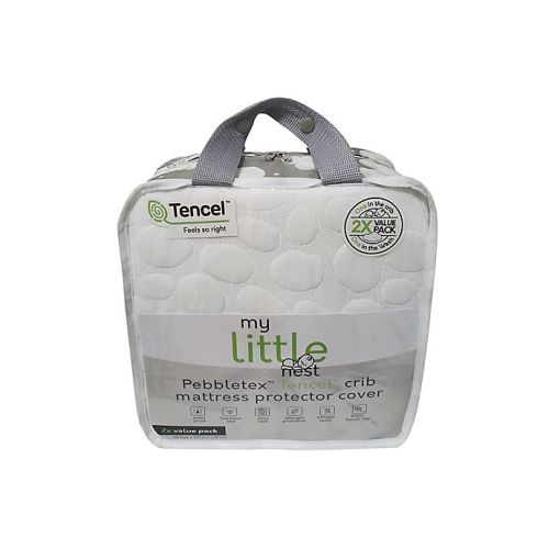 Dreamtex My Little Nest 2-Pack Waterproof Tencel® Lyocell Pebbletex Crib Mattress Pad Covers