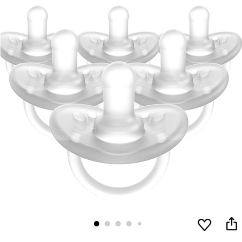 Evenflo Balance + Cylindrical Pacifier (0 Months+, 6pk, Clear)