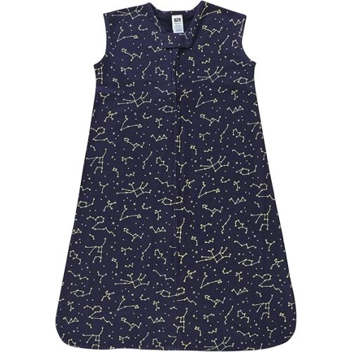 Hudson Baby Unisex Baby Cotton Sleeveless Wearable Sleeping Bag, Sack, Blanket, Navy Constellation, 6-12 Months