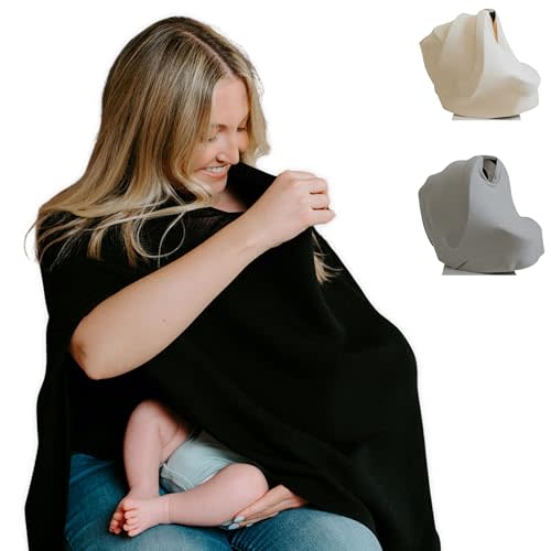 Toci Mom Nursing Cover for Breastfeeding | Full Coverage | Breathable & Soft | Wide Viewing Neck | Stretchable Modal Fabric