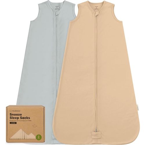 2-Pack Baby Sleep Sacks, Zipper Wearable Blanket - 0.5TOG Organic Cotton, Lightweight,Soft Cozy Toddler Sleeping Sack 12-24 months,Easy to Wear Large Newborn Transition Swaddles Sleepsacks (Toasty, L)