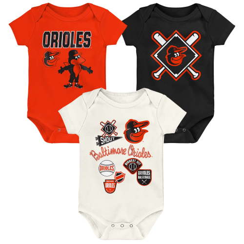 Newborn Outerstuff Baltimore Orioles Home Plate 3-Piece Creeper Set