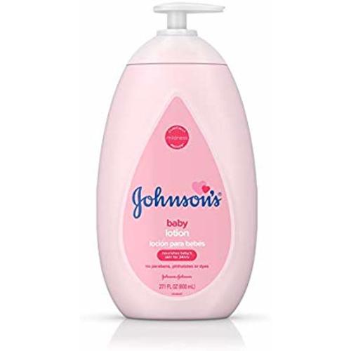Johnson's Baby Moisturizing Pink Baby Lotion with Coconut Oil, Hypoallergenic and Dermatologist-Tested, 27.1 fl. oz