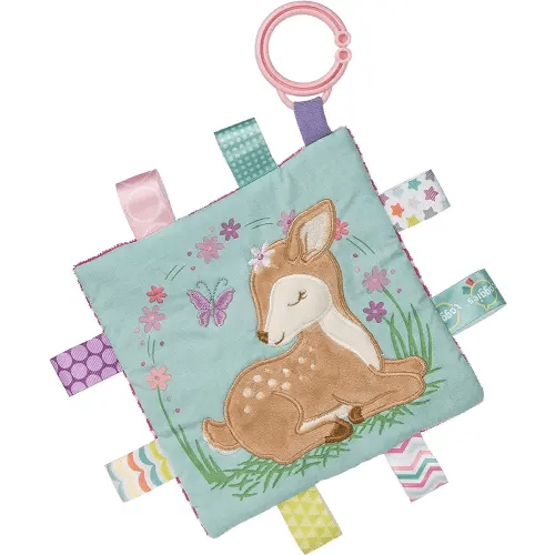 Taggies Soothing Sensory Crinkle Me Toy with Baby Paper and Squeaker, Flora Fawn, 6.5 x 6.5-Inches