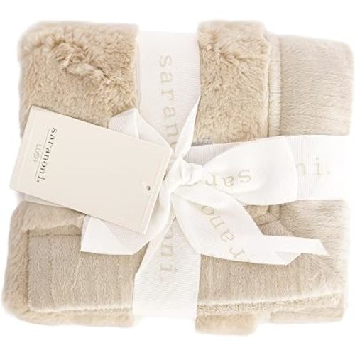 Saranoni Blankets for Babies | Ultra-Soft Lush and Boutique Quality Baby Blanket | Ivory, Mini - 15" x 20"