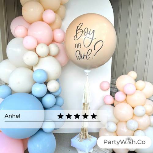 Gender Reveal Jumbo Balloon W/ Tassels & Confetti Giant 3 - Etsy