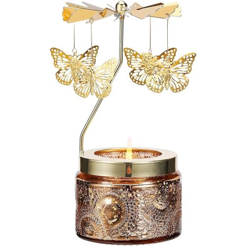 Butterfly Gifts for Women, Birthday Gifts for Mom Daughter Sister Wife, Unique Gift for Friend Women Rotatable Scented Candles Gift for Anniversary Christmas Mothers Day