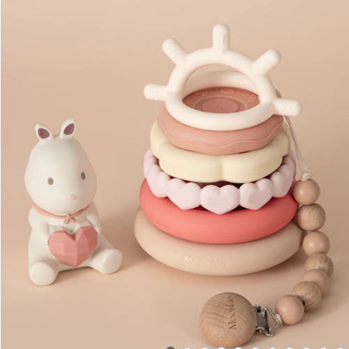 Bunny Stacking Teething Toys | Baby Stack Rings | Moonkie