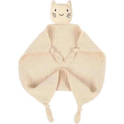 Muslin Baby Loveys Organic Cotton Cat Security Blankets for Babies Soft Breathable Organic Cotton Animals Baby Snuggle for Newborn Boys Girls Unique Neutral Christmas