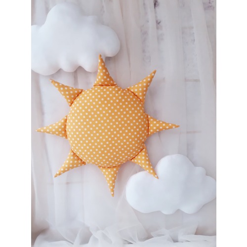 Sun and Clouds Nursery Wall Decor Set, Fabric Wall Hanging