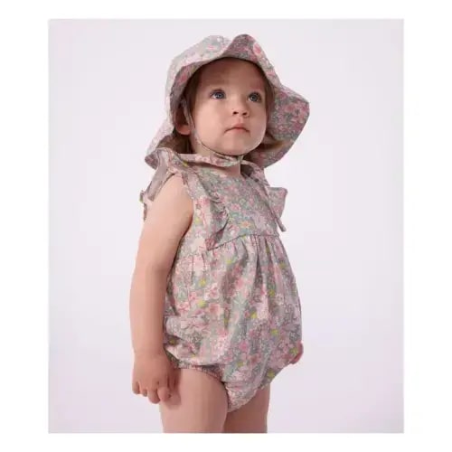 Petit Bateau 
Organic cotton poplin floral romper