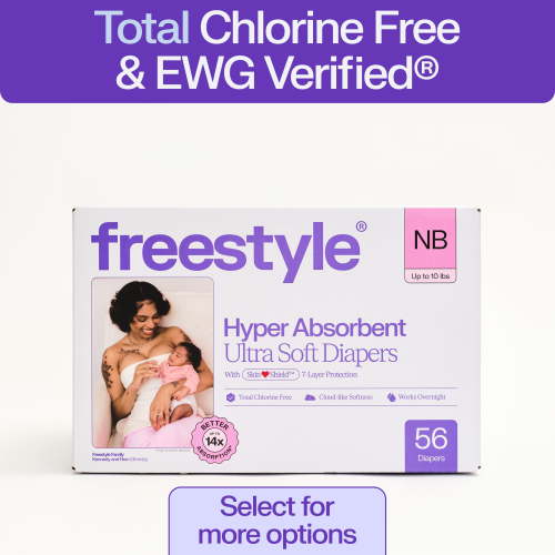 Freestyle Hyper Absorbent Ultra Soft TCF Baby Diapers, Size Newborn, 56 Count (Select for More)