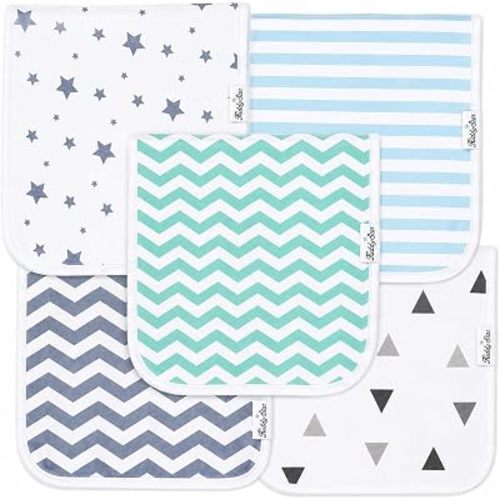 Premium 5-Pack Large Organic Cotton Burp Cloths – 3 Layers, Ultra Soft & Absorbent Burping Towel for Newborn Babies
