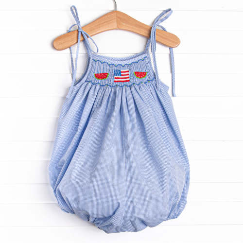 Bold and Brave BBQ Smocked Bubble, Blue – Stitchy Fish