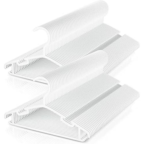 Baby Hangers 100 Pack Non-Slip Kids Plastic Hangers for Closet, Space Saving Toddler Hanger for Infant Clothing, Childrens Hanger for Child, White