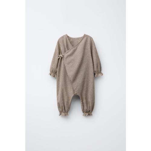 PLAID ROMPER - Brown / Ecru | ZARA United States