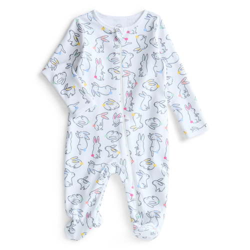 Wonder Nation Baby Boys or Girls Zip Front Footed Pajamas, Sizes Preemieie-6/9 Months