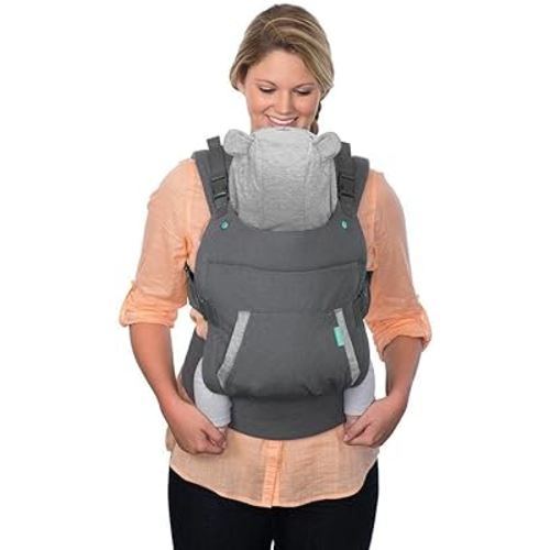 Infantino Cuddle Up Carrier - Ergonomic Bear-Themed face-in Front Carry and Back Carry with Removable Character Hood for Infants and Toddlers 12-40 lbs