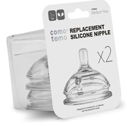 Comotomo Silicone Replacement Nipple, Variable Flow, Y-Cut (Thicker fluids), 2 Count(Pack of 2)