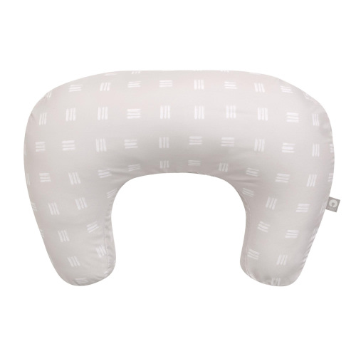 Boppy New Nursing Pillow – Tan Checkered Stripes – Larger, Firmer, More Supportive Pillow for Breastfeeding & Bottle Feeding
