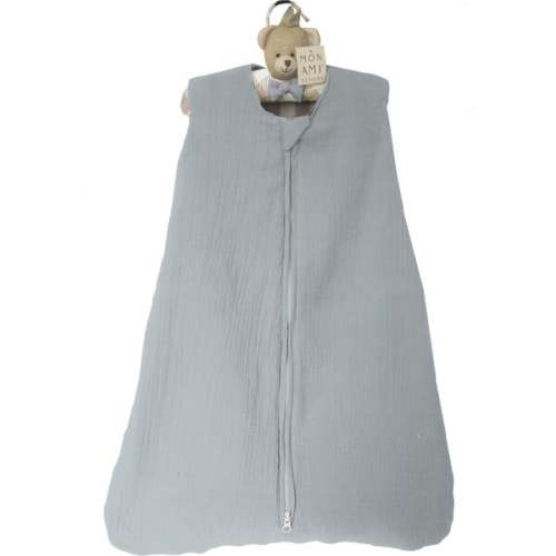 Sleep Sack with Bear Padded Hanger, Slate Blue - MON AMI | Maisonette