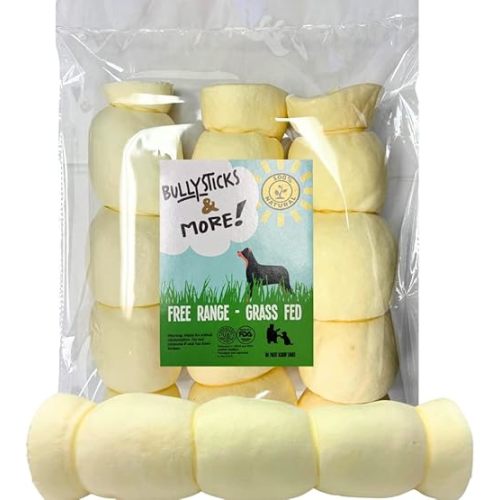 BULLYSTICKS & MORE Beef Cheek Rolls for Dogs (10-12" Extra Thick - 3 Count) - Beef Cheek Bones for Dogs - Dog Parents Choice - Premium No Hide Rolls