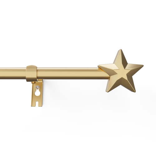 Mainstays Kids 3/4" Gold Star Adjustable Single Curtain Rod, 28"-48"