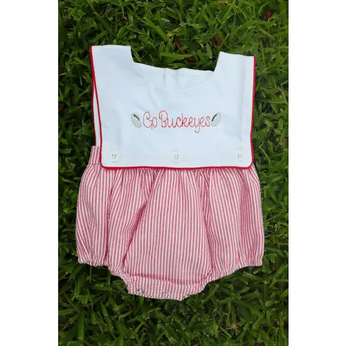 Ohio State Buckeyes Embroidered Baby Bubble - Go Buckeyes Gameday Outfit