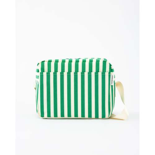 Large Baby Bottle Cooler Bag Insulated | Green Stripe - Storq by Kindred Bravely