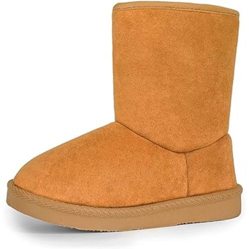 FANTURE Toddler Winter Snow Boots with Zipper,Suede Upper | Warm Faux Fur Lined,Non Slip Flexible TPR Sole,Lightweight Daily Wear,Easy On/Off for Girls Boys,Suitable for Indoor Outdoor