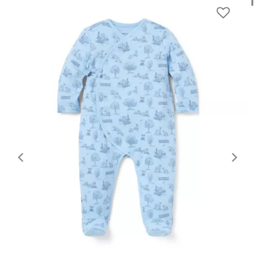 Baby Bella Blue Woodland Toile Baby Woodland Toile Wrap Footed One-Piece by Janie and Jack