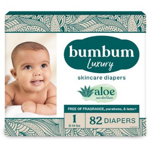 bumbum Luxury Skincare Disposable Diapers - Size 1 - 82ct