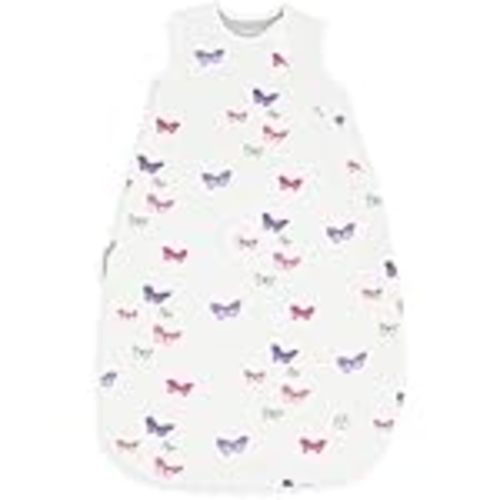 Woolino Merino Wool and Organic Cotton Baby Sleep Bag - 4 Season Classic Sleep Sack for Baby - Two-Way Zipper Sleeping Bag for Baby and Toddler - 6-18 Months - Butterfly