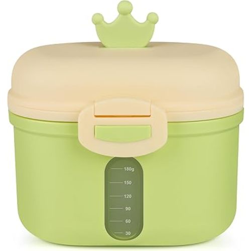 Accmor Baby Formula Dispense On The Go, Portable Milk Powder Formula Dispenser with Scoop,Formula Containers for Travel Hold 8.5oz/240g Formula,Green