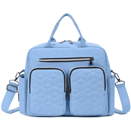 Diaper Bag Tote,AILKIN Baby Diaper Bag with 3 Insulated Pockets Adjustable Shoulder Strap Dry & Wet Compartment Large Capacity Bag Maternity Mommy Travel Diaper Bag for Boys Girls,Women(Blue)