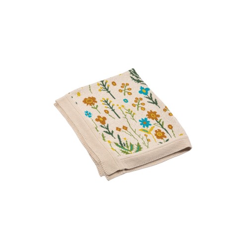 Cotton Knit Baby Blanket with Florals, Multicolor, One Size