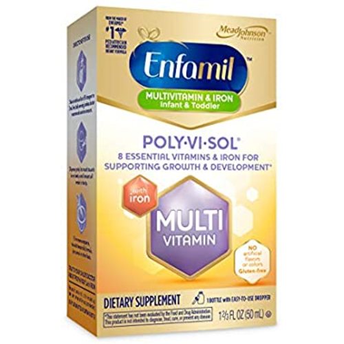 Enfamil Poly-Vi-Sol with Iron Multivitamin Supplement Drops for Infants and Toddlers, 50 mL dropper bottle (Packaging May Vary) - With Iron