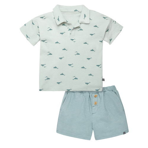 Modern Moments by Gerber Toddler Boy Jonny Collar Shirt and Short Outfit Set, 2-Piece, 12 Months - 5T