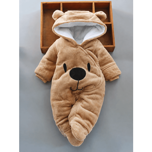 Baby Newborn Snowsuit Winter Hooded Footie Fleece Jumpsuit for Infant Girls Boys, for Outdoor