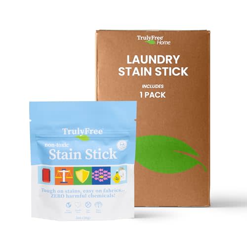 Truly Free Natural Stain Stick - Laundry Spot Remover for Clothes - Removes Food, Blood, Pet, Grass and More - Travel Size Stick - Made With Saponified Coconut and Olive Oils (56g)